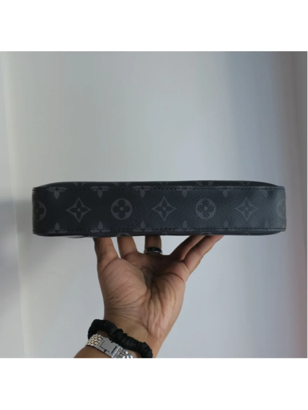 LOUIS VUITTON Monogram Eclipse Trio Large Pochette Only